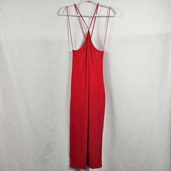 Fleur Du Mal High Neck Halter Slip Dress in Red - Size M - Picture 3 of 11